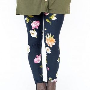 Navy Spaced Floral Leggings Agnes & Dora